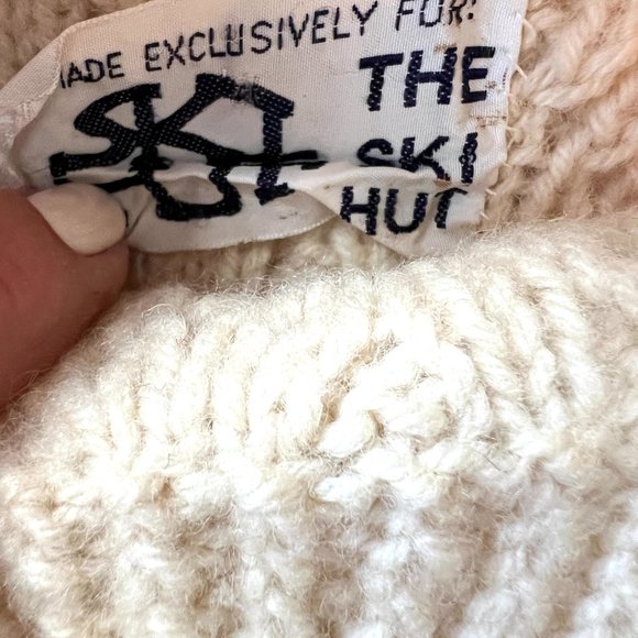 70's Carbery Irish Wool - Chunky Cream Sweater - Fisherman Knit- Size Medium - Picture 14 of 14